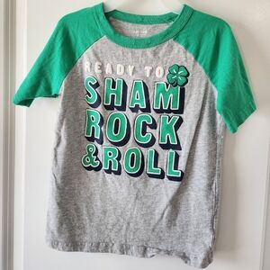Size 5 Carter's gray and green t-shirt "READY TO SHAMROCK & ROLL"